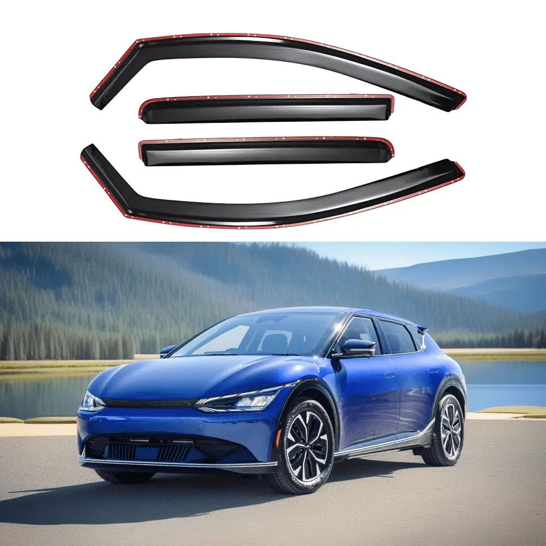 Fits 2022-2025 Ev6 In-Channel Vent Window Visors Rain Sun Wind Guards Shade Deflectors 1