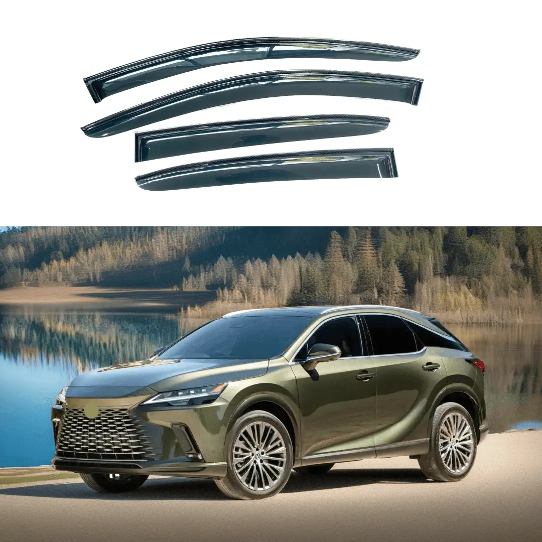 Fits 2023-2025 Lexus Rx350/450H+/550H Carbon Print Trim Rain Guards Window Visors 1