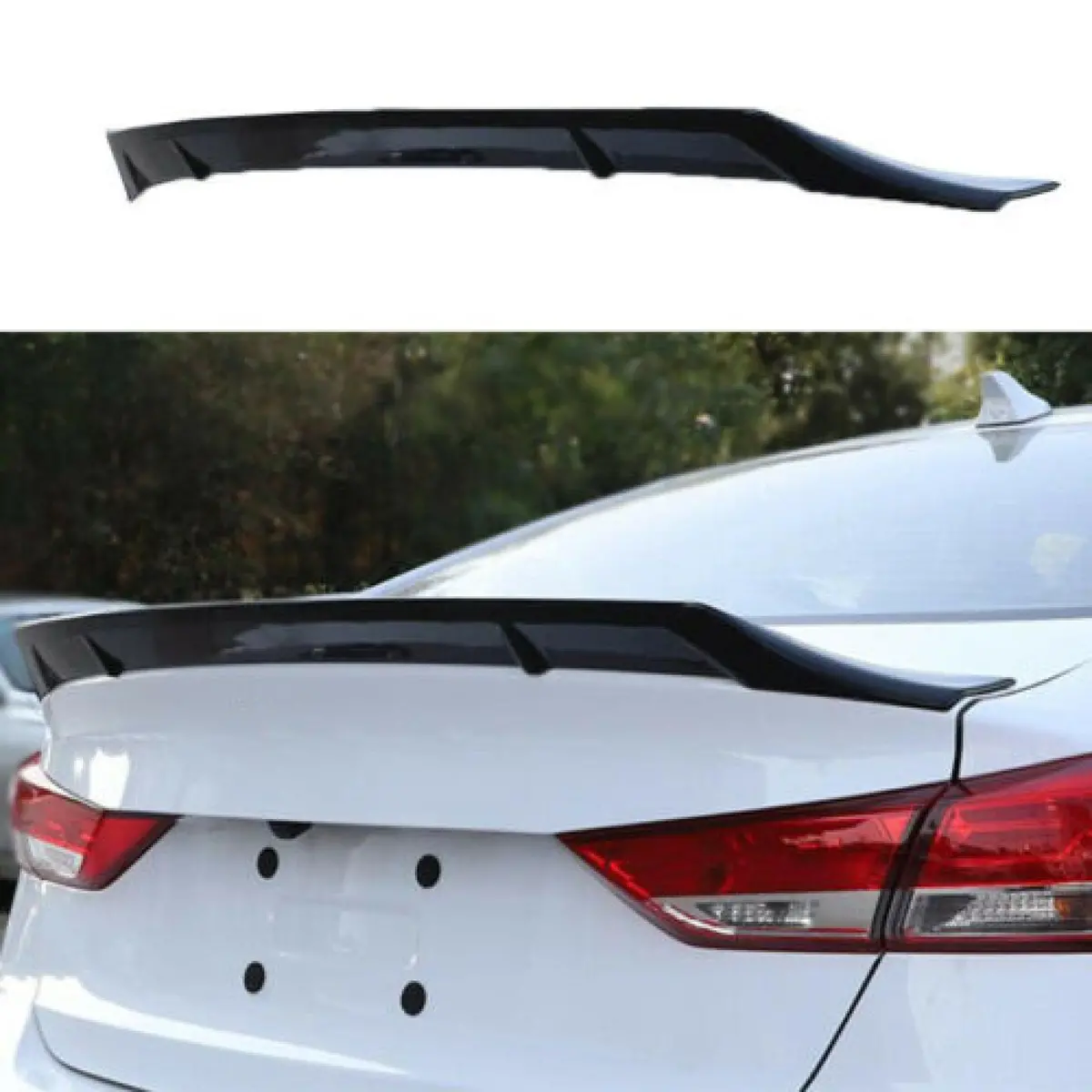 For Hyundai Elantra 2017-2020 Jdm Mugen Rear Trunk Wing Spoiler (Unpainted / Matte Black) 1