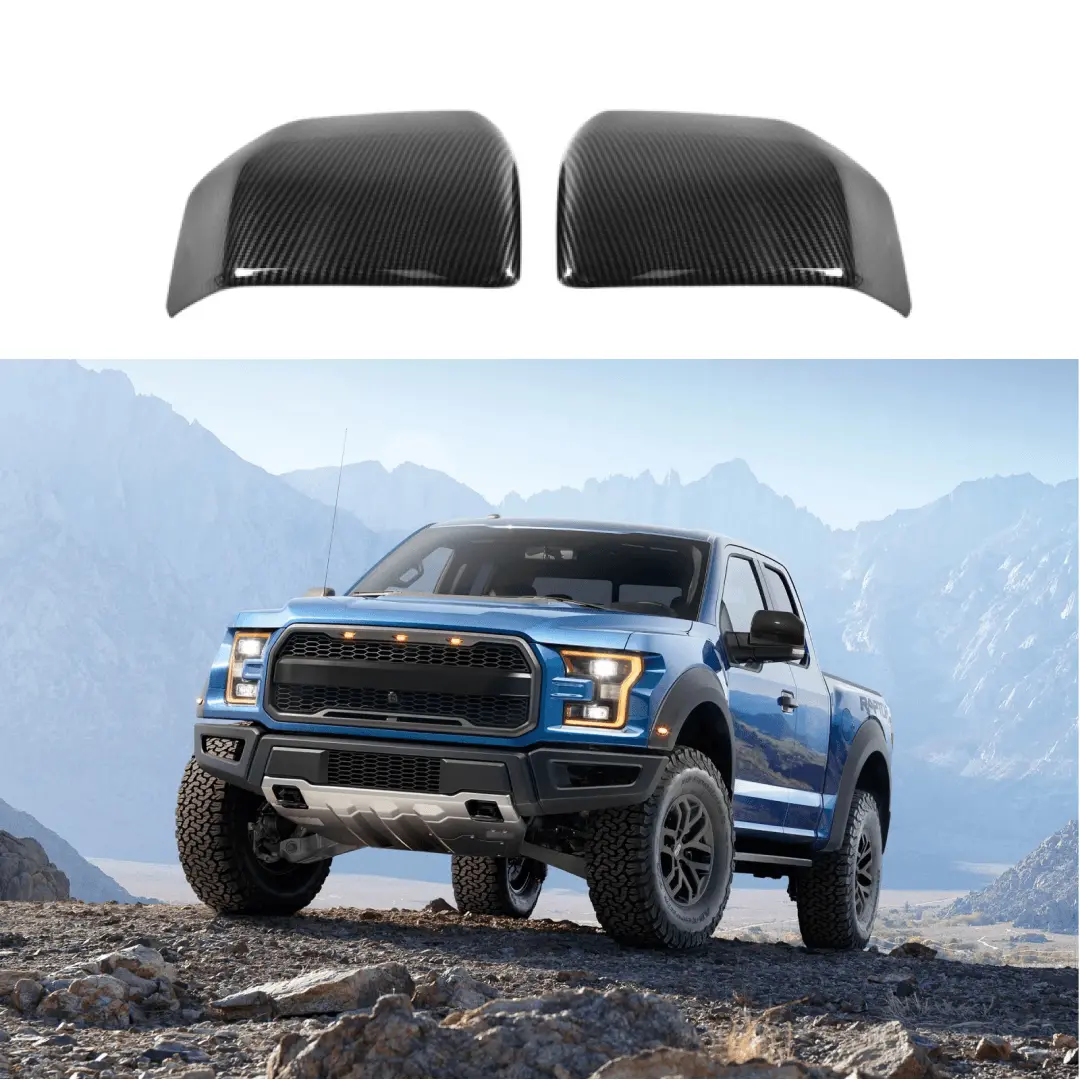 Fits 2015-2020 Ford F150 Carbon Fiber Print Rearview Side Door Mirror Cover Cap 1