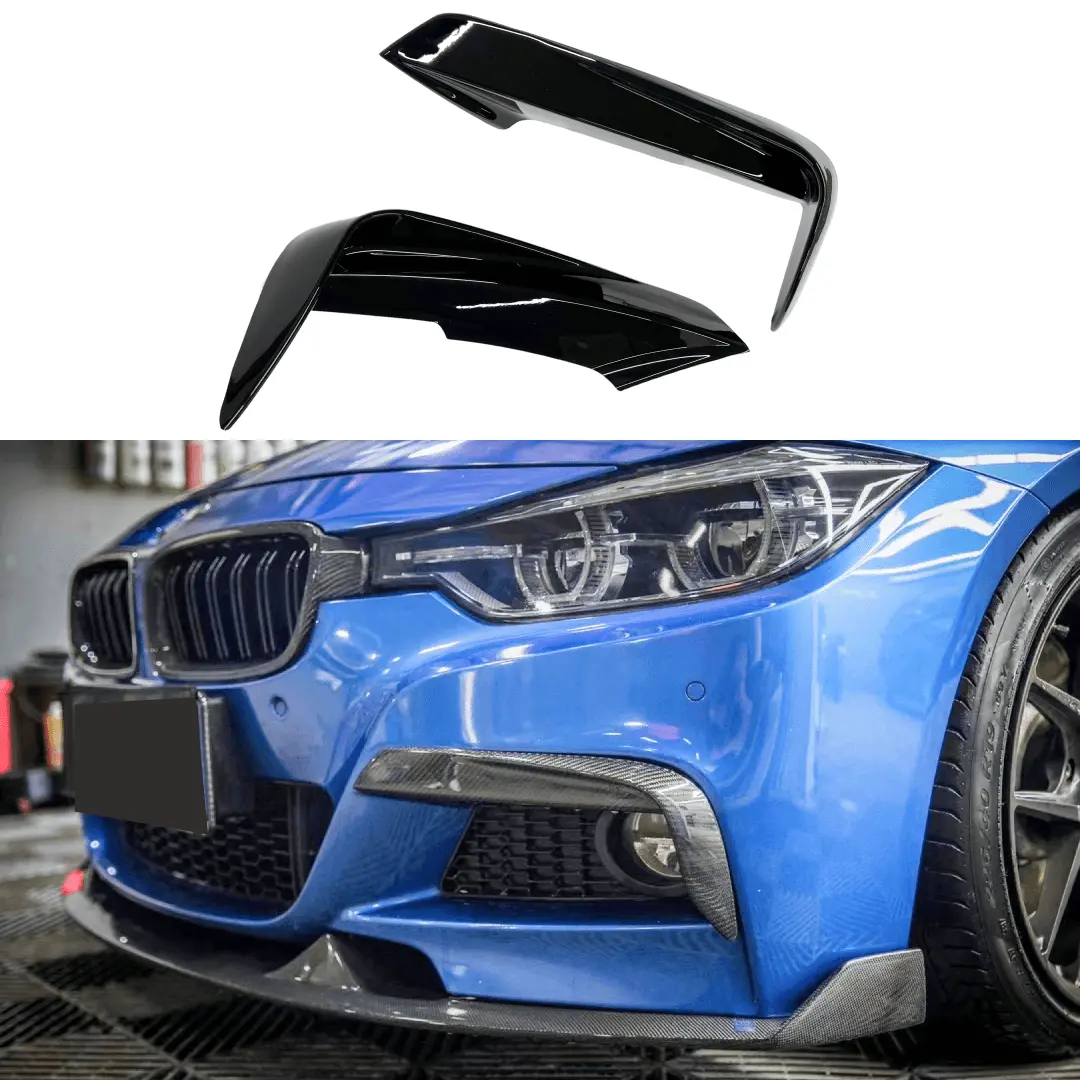 Fits Bmw 2012-2019 3-Series F30 M Sport Gloss Black Front Fog Light Lamp Cover Trim 1