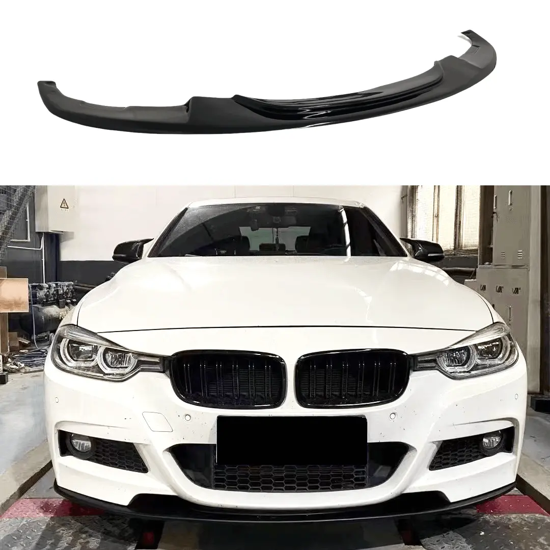 Fits Bmw 2012-2019 3-Series F30 M Sport Auto Plus Style Gloss Black Front Lip Spoiler 1
