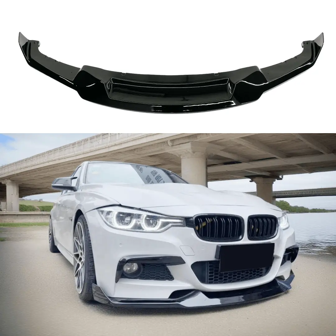 Fits Bmw 2012-2019 3-Series F30 M Sport Gloss Black Front Bumper Lip Spoiler 1