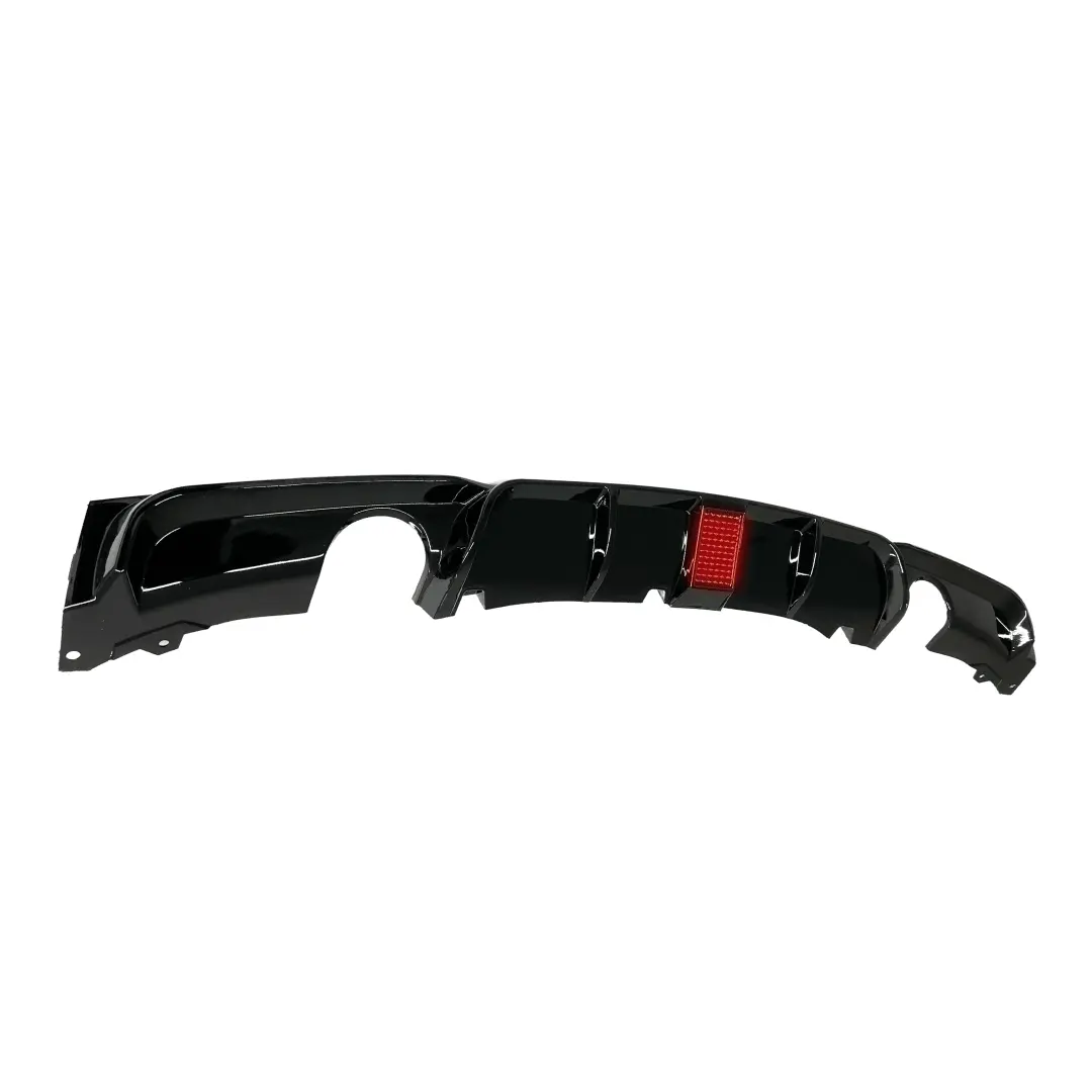 Fits 2012-2018 Bmw 3 Series F30 Dual Exhaust Rear Bumper Diffuser With Led Light 1