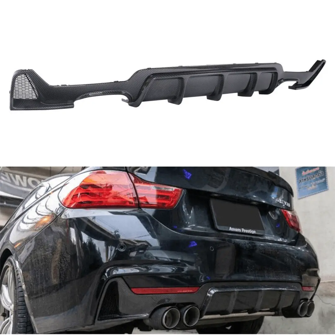 For 2014-2020 Bmw 4 Series F32 Mp Style Carbon Fiber Style Rear Diffuser Quad Outlet 1