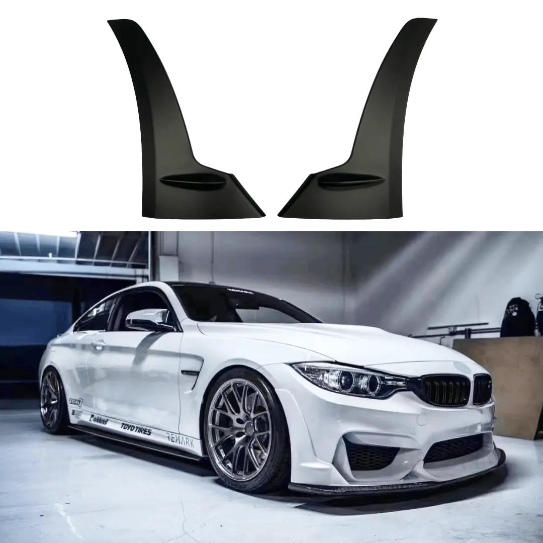 2015-2020 Bmw M3 F80 + F83 F82 M4 - Front Bumper Side Winglets -  Matte Black 1