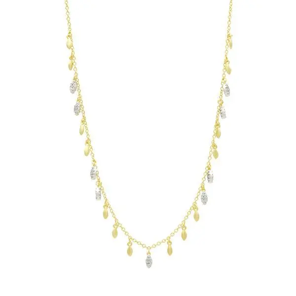 Frieda Rothman Fleur Bloom Empire Gold And Pave Short Chain Necklace 1