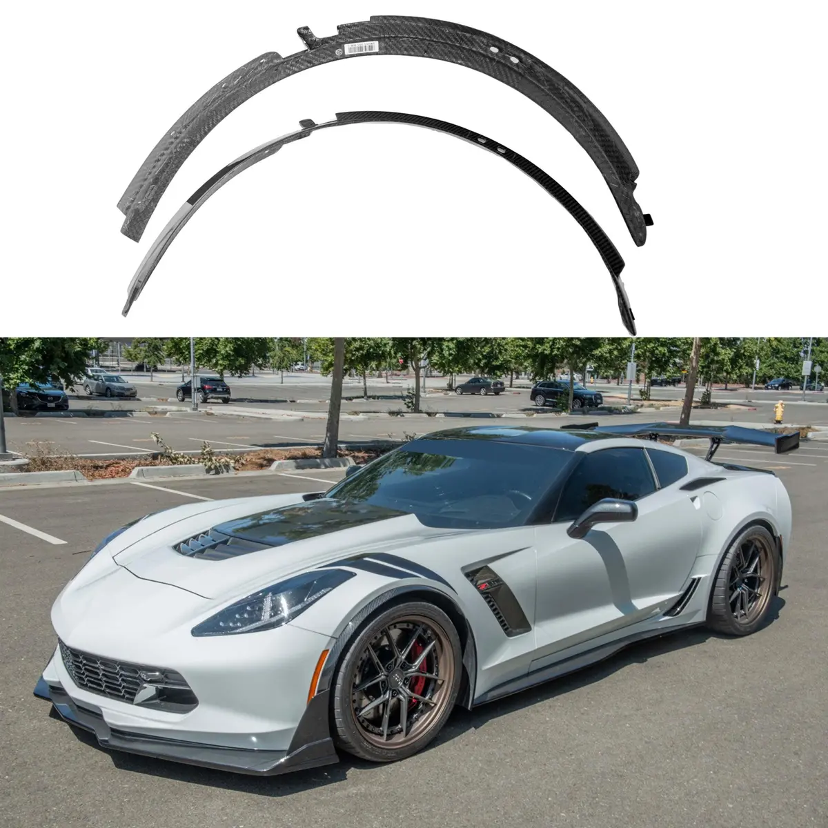 Fits Chevrolet Corvette C7 Front Fender Flares Wheel Cover Trim 1