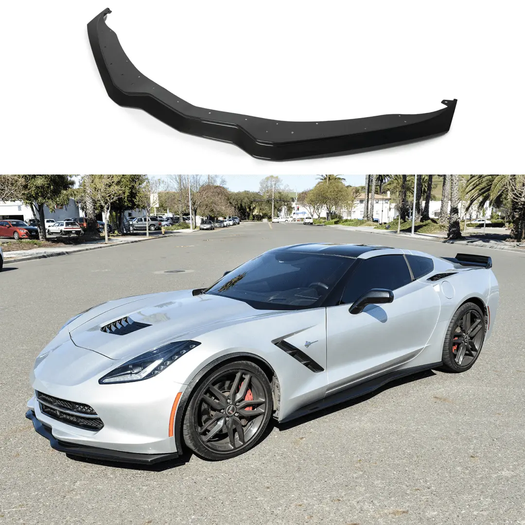 Fits 2014-Up Chevrolet Corvette C7 Stage 2 Central Front Bumper Lip Spitter 1