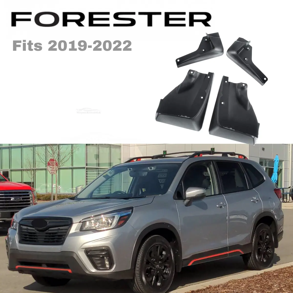 Fit 2019-2022 Subaru Forester 4Pcs Mud Flap Flaps Splash Guards Mudguards Black 1
