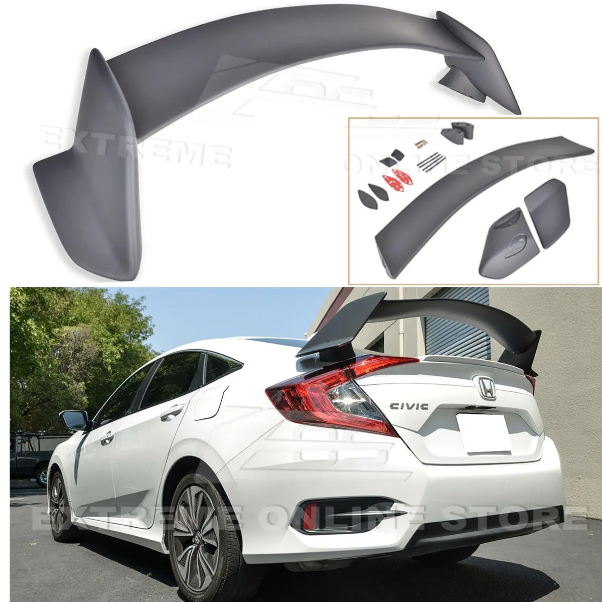 Rear Spoiler & Wings - Type R Style | Honda Civic 16-21 1