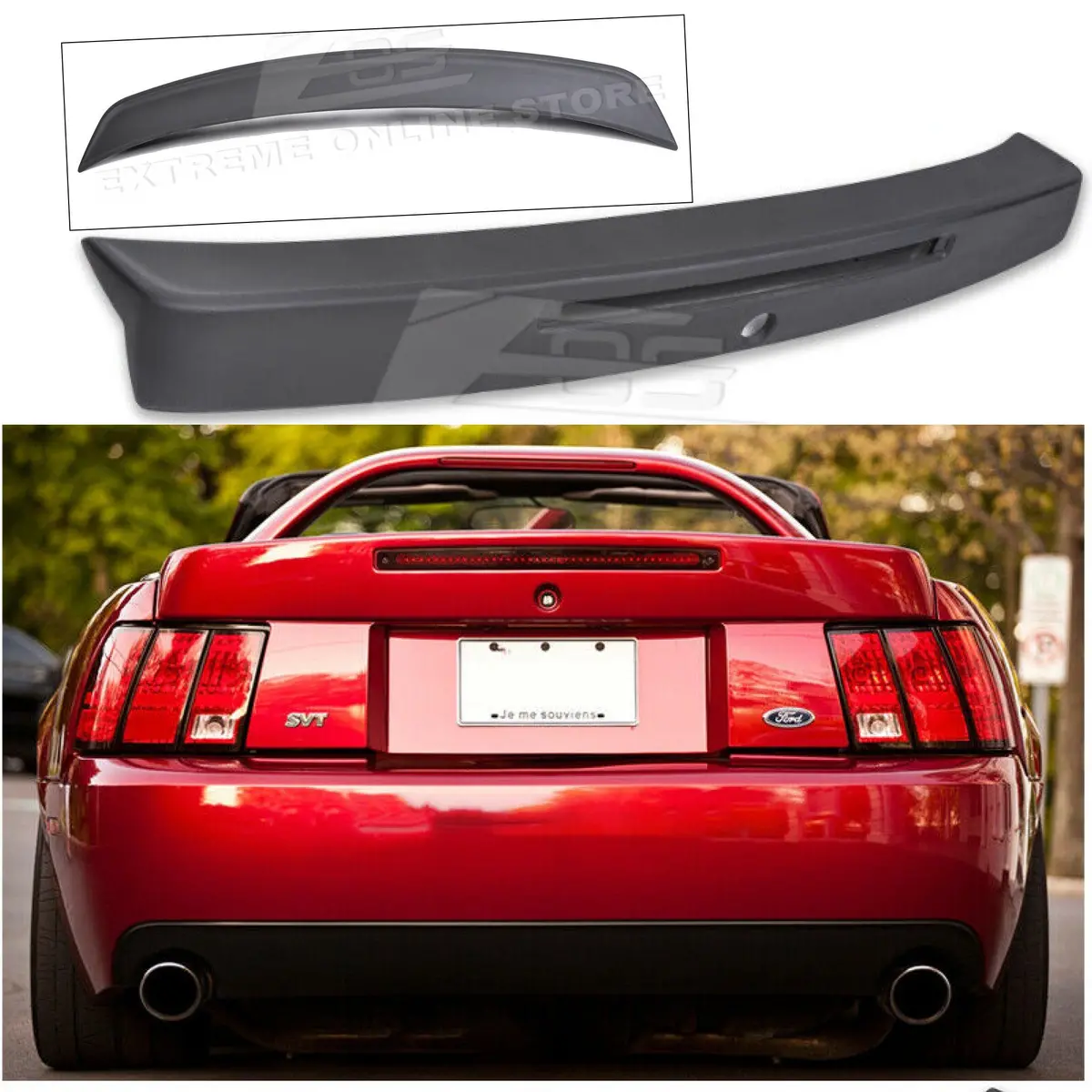 For 1999-2004 Ford Mustang Cbr Style Rear Trunk Wing Spoiler - Brake Light Insert 1