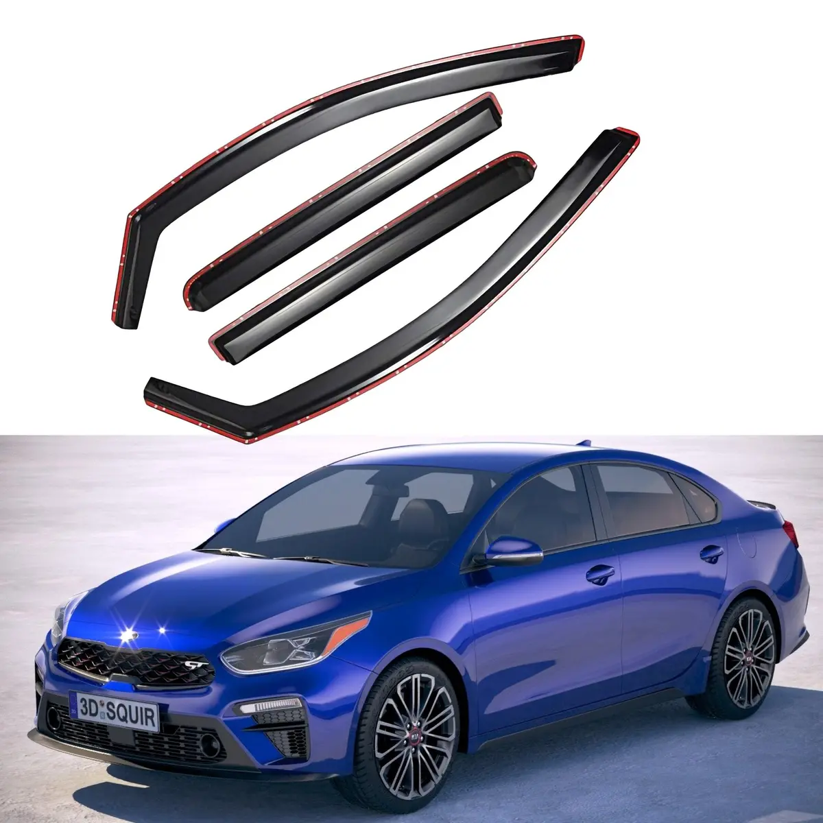 For Kia Forte 2019-2022 In-Channel Vent Window Visors Rain Sun Wind Guards Shade Deflectors 1