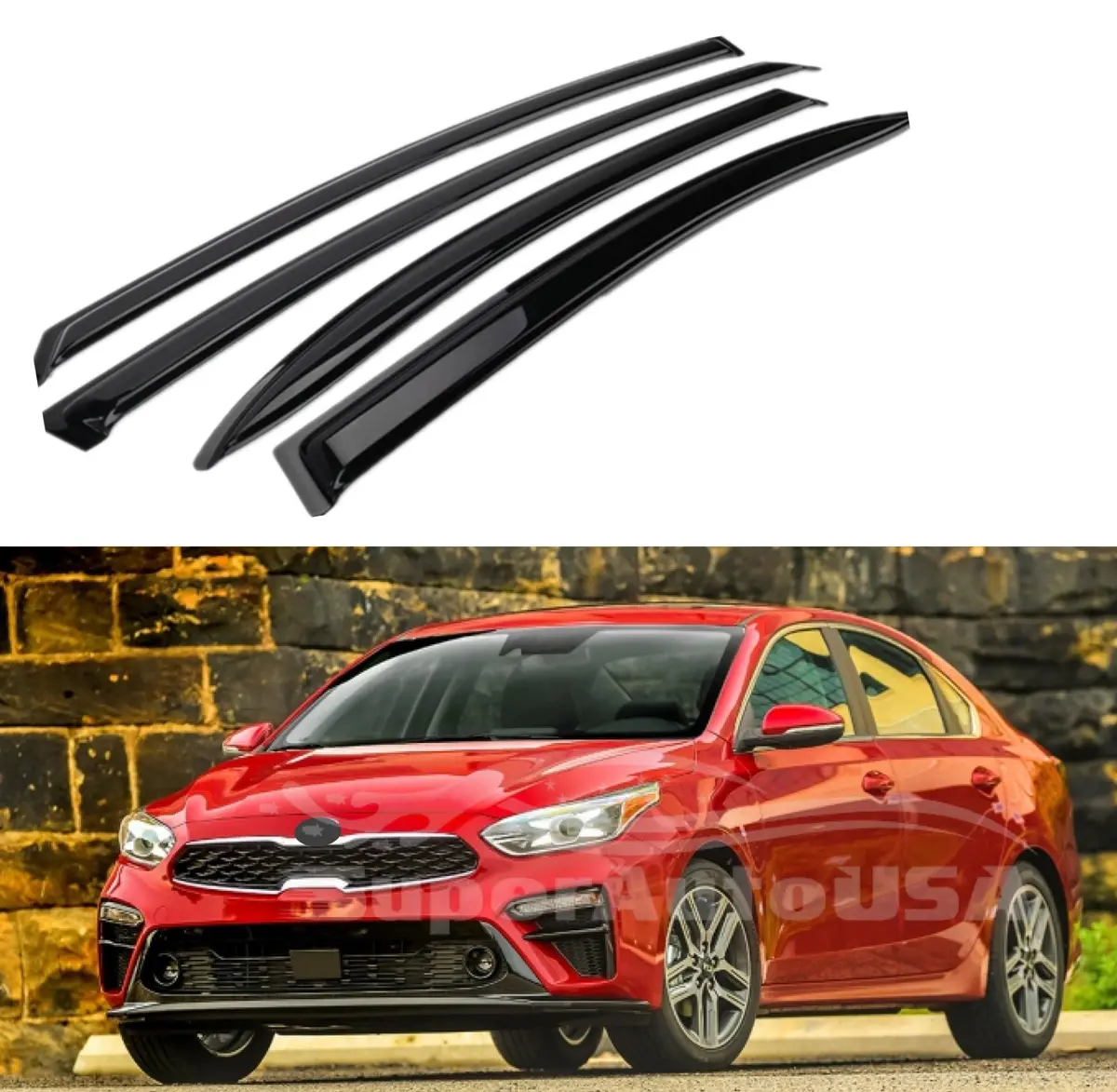 For Kia Forte 2019-2025 Oe Style Vent Window Visors Rain Sun Wind Guards Shade Deflectors 1