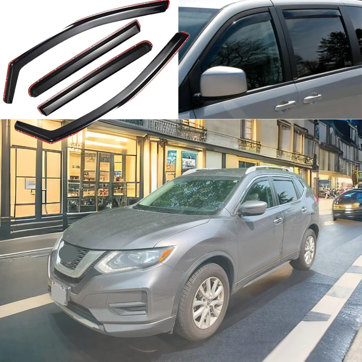 For Nissan Rogue 2014-2020 In-Channel Vent Window Visors Rain Guards Deflectors 1