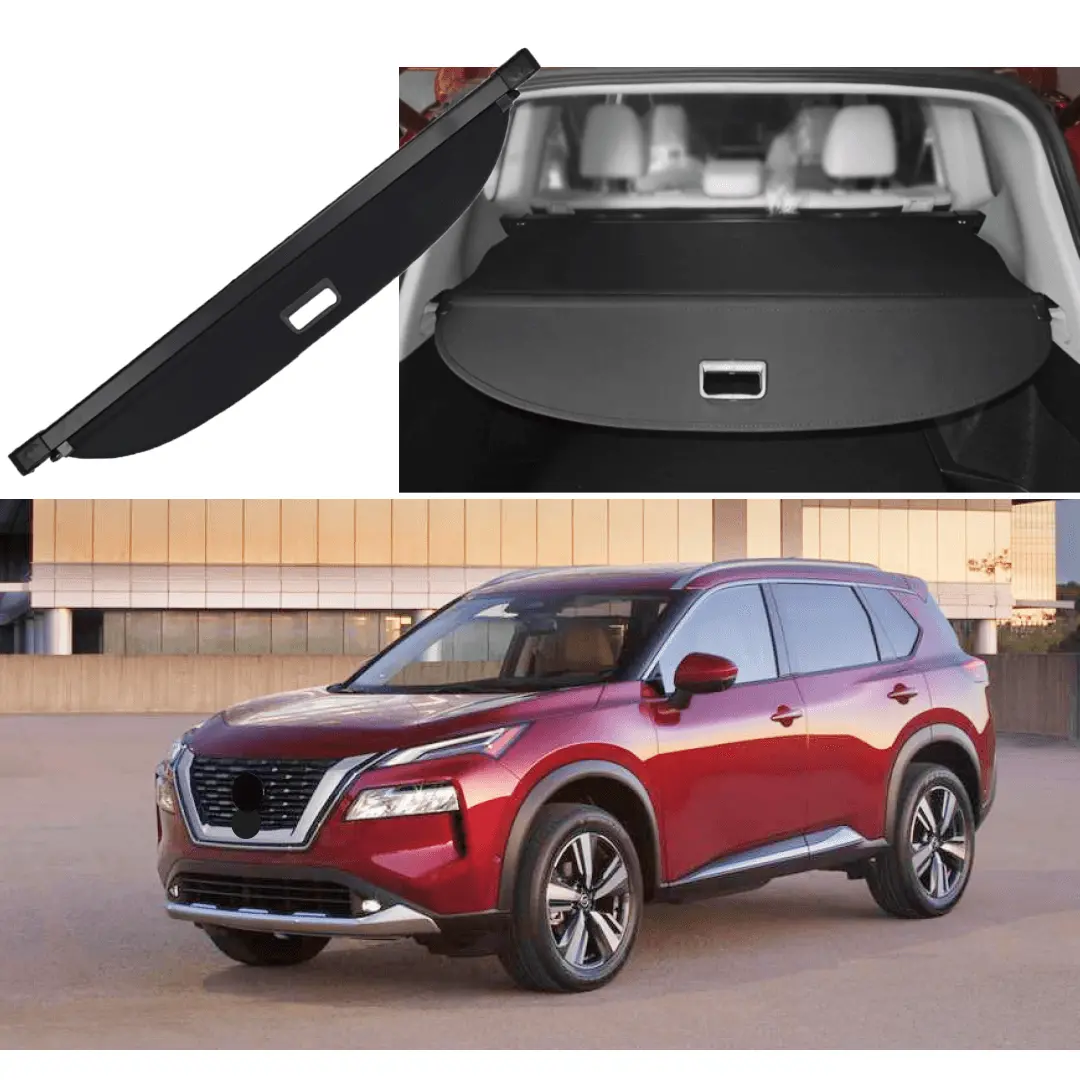 Fits 2022 2021 Nissan Rogue Luggage Rear Trunk Retractable Tonneau Cargo Cover (Black) 1