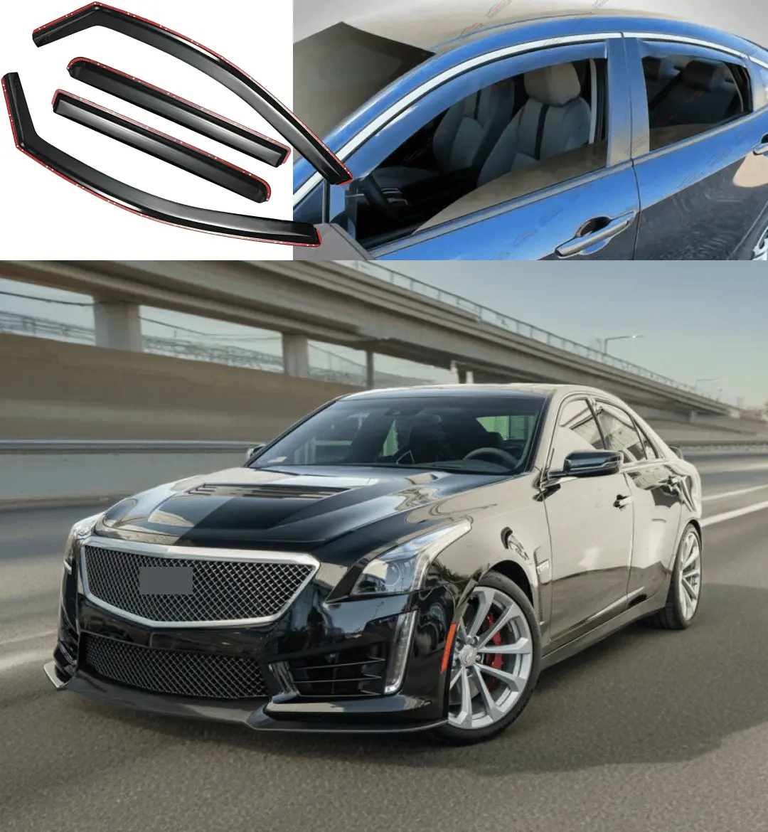 In-Channel Rain Guard Window Visors For 2016-2019 Cadillac Cts-V 1