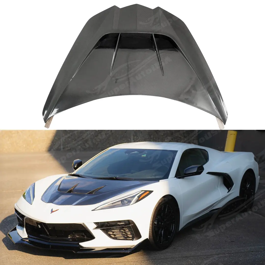 2020+ Chevrolet Corvette C8 - Zr1 Style 2 Carbon Fiber Hood 1