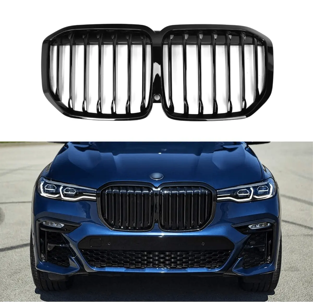 For Bmw X7 G07 M Performance 2019-2022 Glossy Black Front Bumper Grille 1