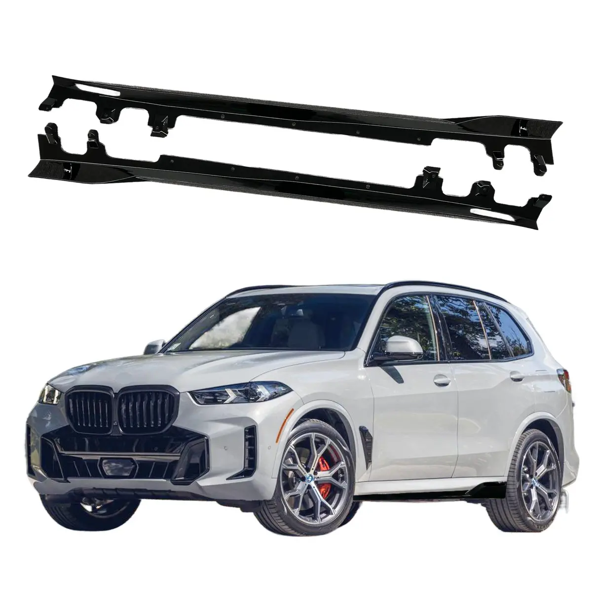 Fits Bmw G05 X5 M Sport 2019-2024 Gloss Black Extension Side Skirts 1