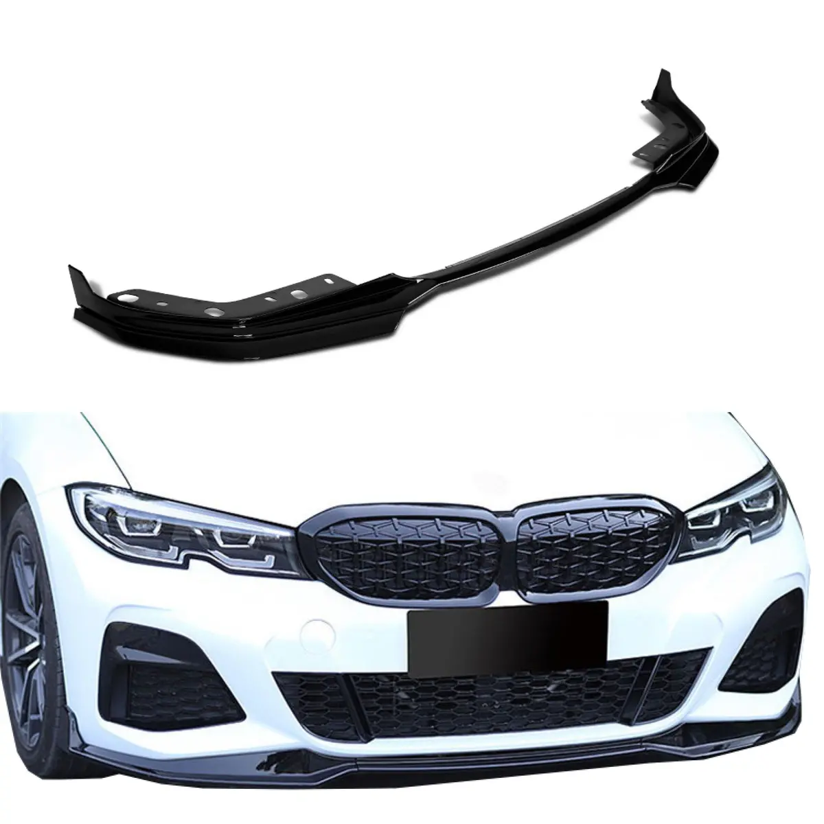 Fits 2021-2022 Bmw 5 Series G30 530I 540I M550i M-Sport Front Lip Spoiler Splitter (Gloss Black) 1