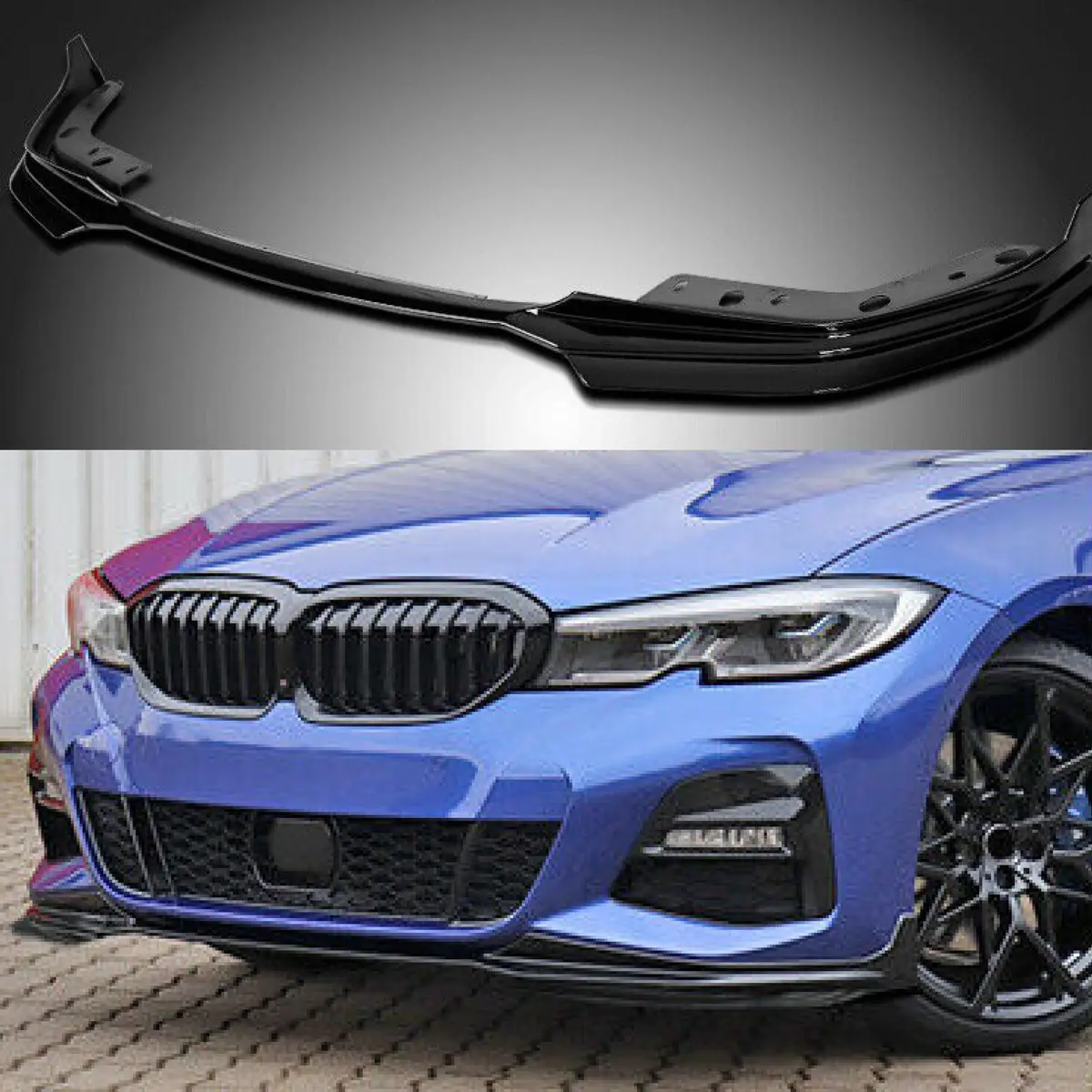 Fits Bmw 3 Series G20 M Sport 2019-2022 Front Bumper Lip Car Spoiler (Gloss Black) 1