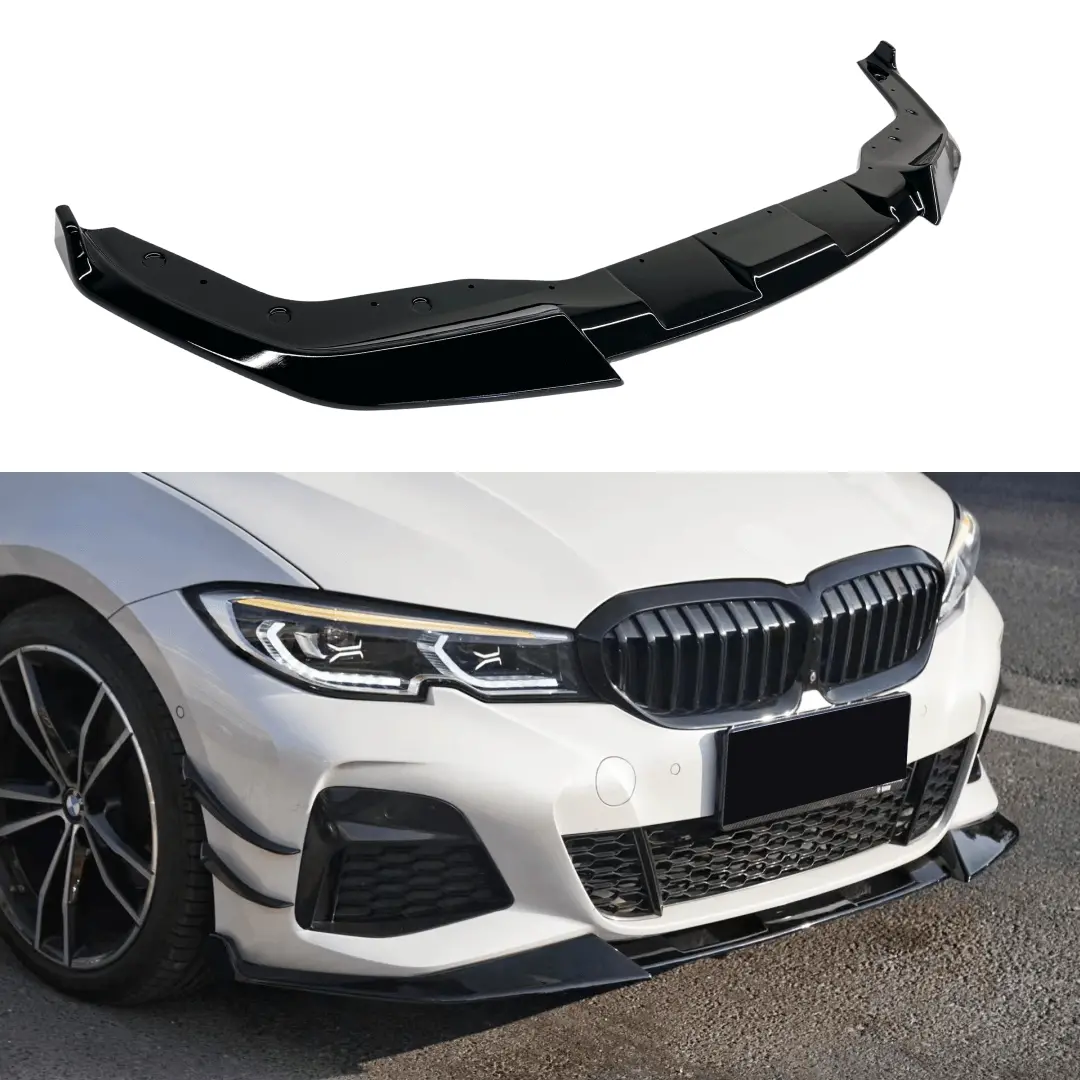 For 2019-2022 Bmw 3 Series G20 Gloss Black Front Bumper Lip Spoiler 1 Pc 1