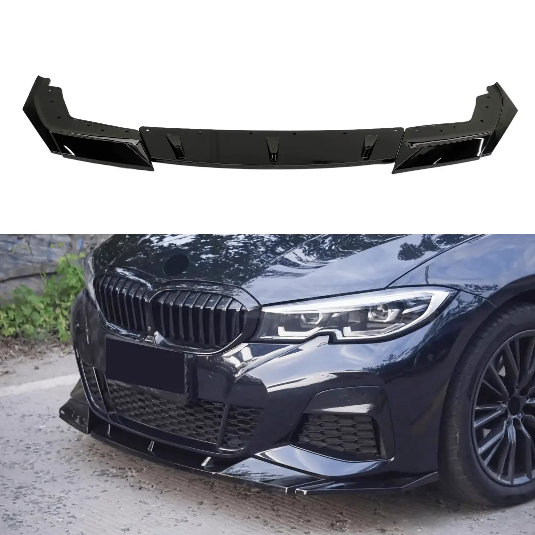 For 2019-2022 Bmw 3 Series G20 Gloss Black Front Bumper Lip Spoiler 1