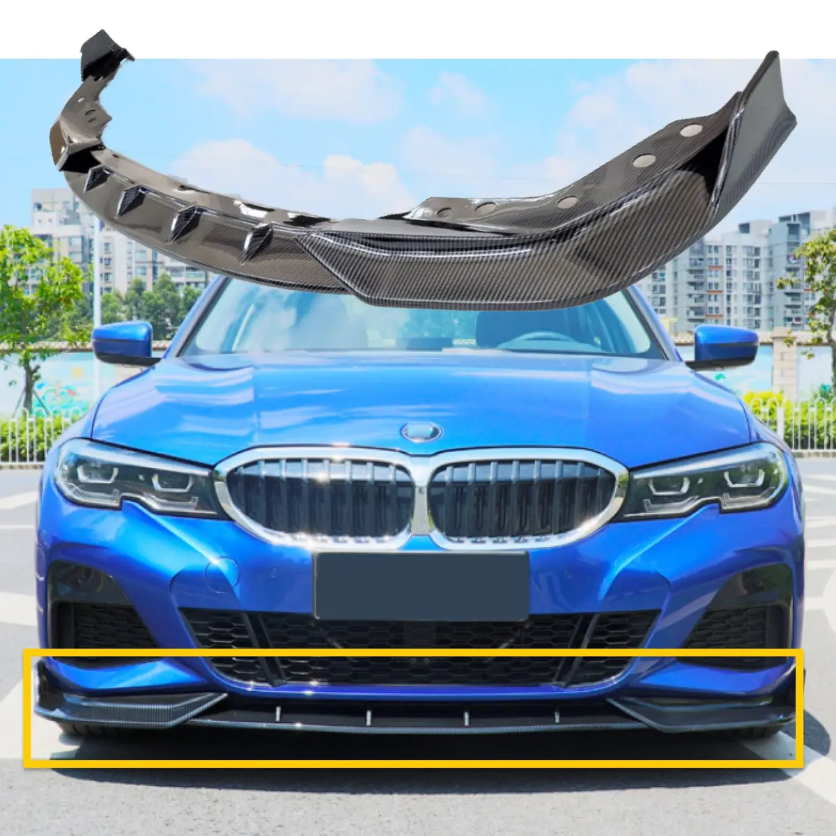Front Lip - Carbon Fiber Print | Fit Bmw 3 Serie G20 M Sport (19-22) 1