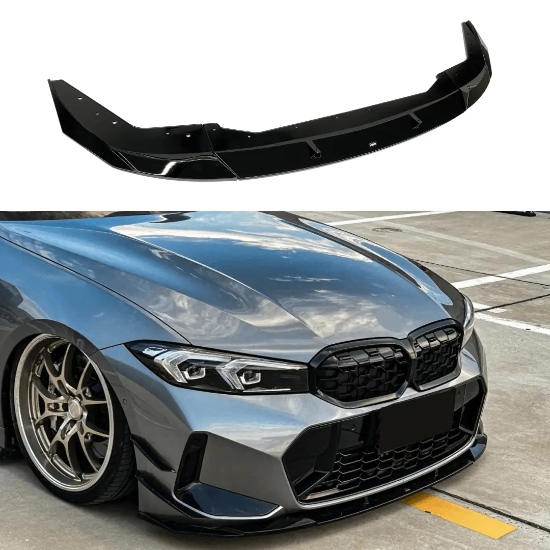 For 2023-2024 Bmw 3 Series G20 Lci Gloss Black Front Bumper Lip Spoiler 1