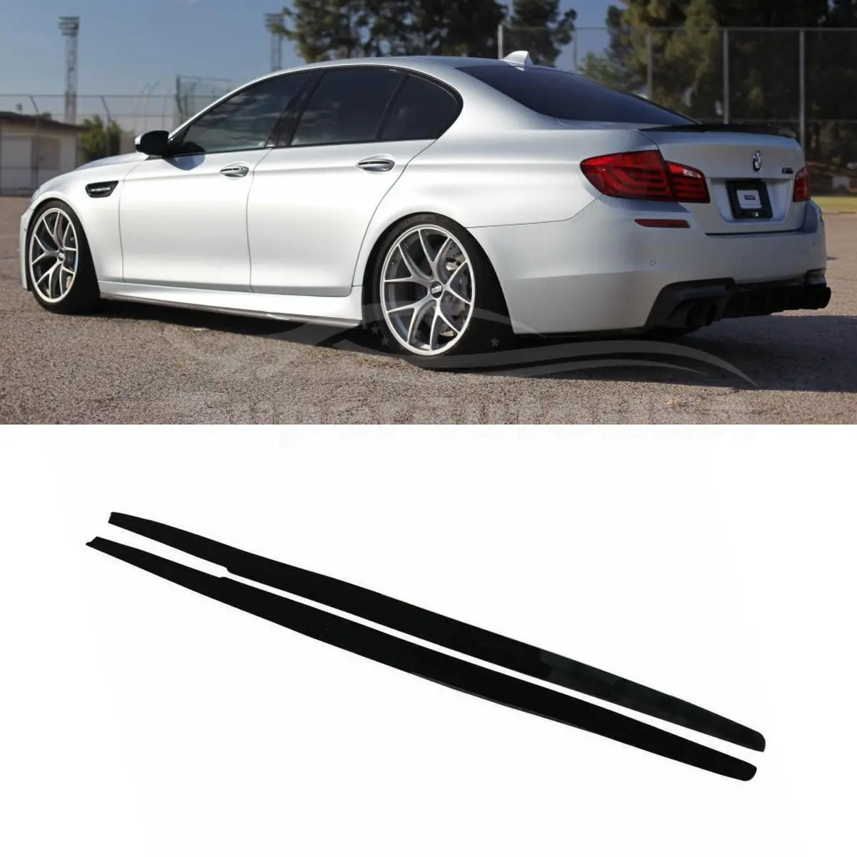 For 2017-2023 Bmw 5 Series G30 M5 Sedan Gloss Black Side Skirt Extension Spoiler 1