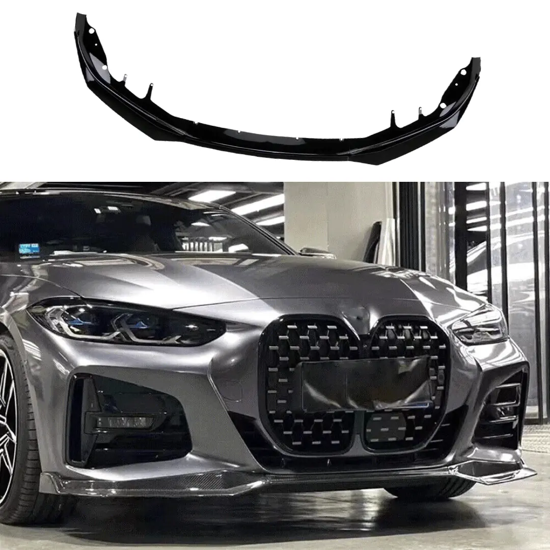 Fits 2021-2024 Bmw G22 G23 430I M440i Mp Style Gloss Black Front Lip Spoiler 1