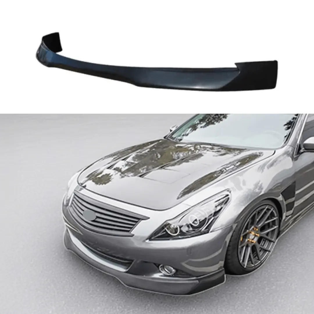 Fits 2011-2013 Infiniti G25 G37 Black Pu Front Bumper Lip 1 Piece Spoiler 1