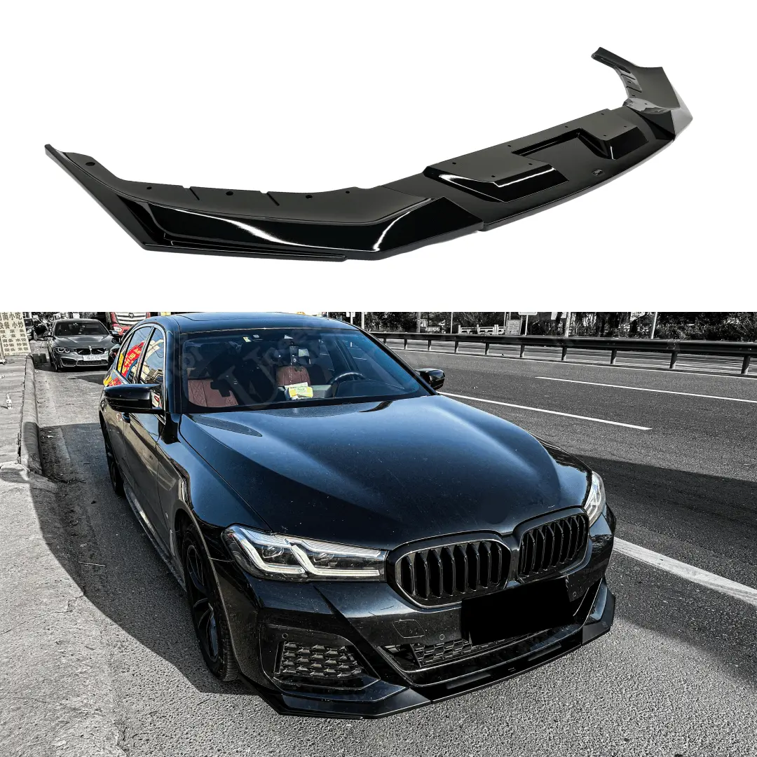 Fits 2021-2023 Bmw 5 Series G30 530I 540I M550i M-Sport Gloss Black Front Lip Spoiler 1