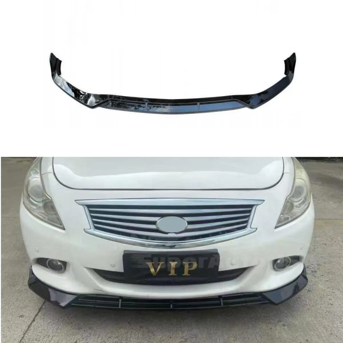 For 2008-2013 Infiniti G37 G25 Front Bumper Splitter Spoiler Lip (Gloss Black) 1