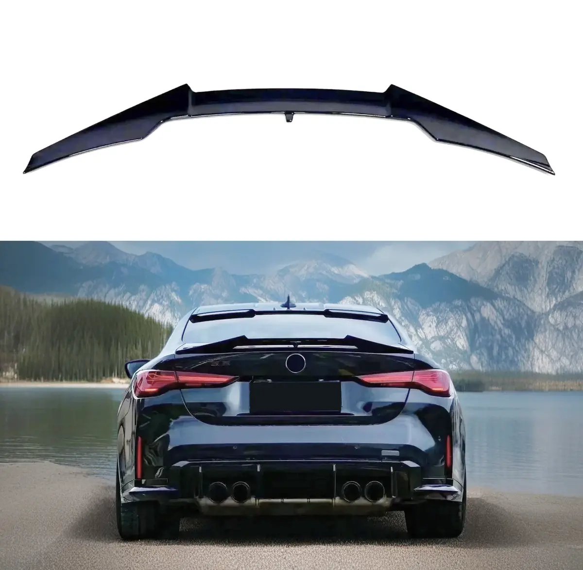 Fits 2021-2025 Bmw G22 G82 430I M440i M4 Vten Glossy Black Trunk Spoiler Wing 1