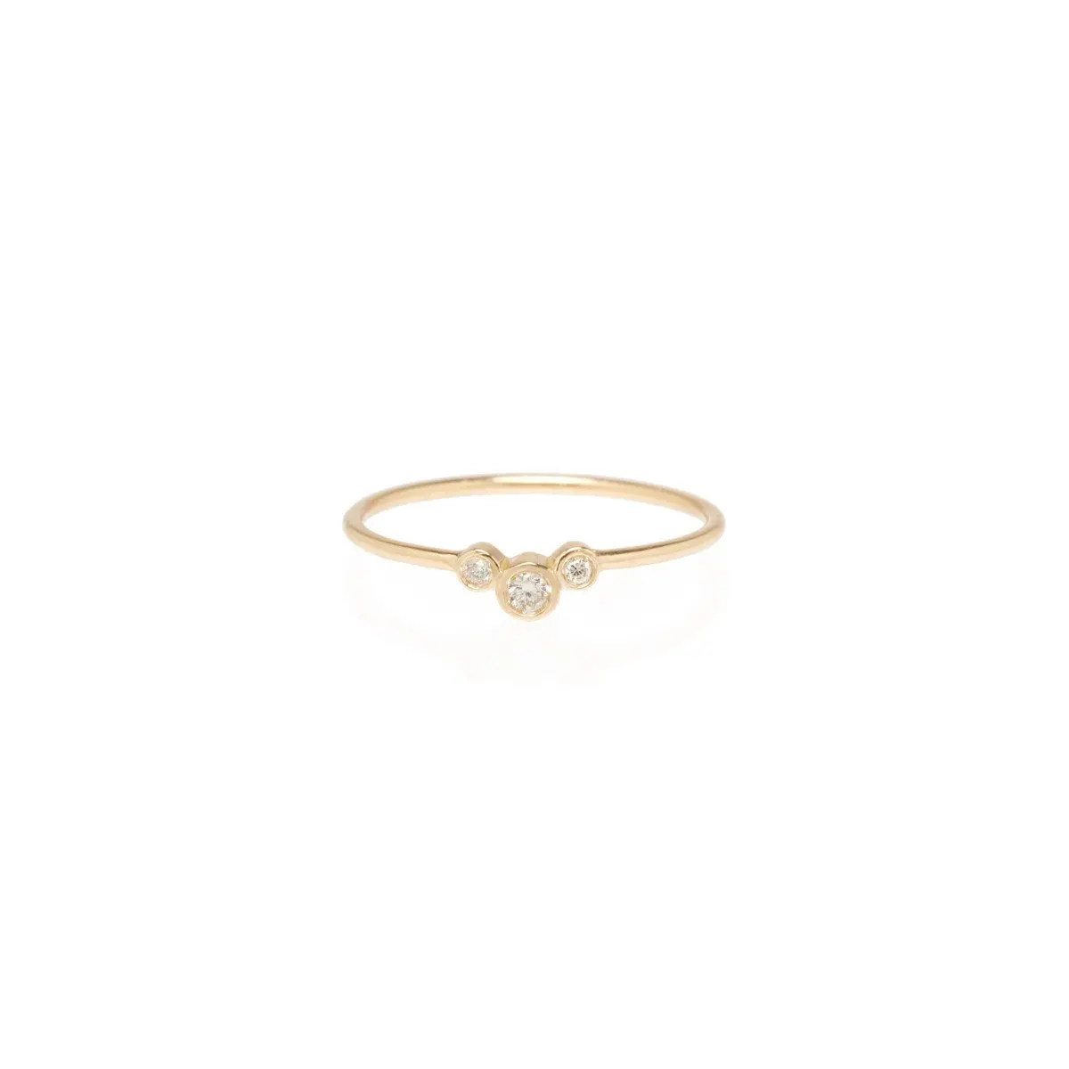 14K Yellow Gold Graduated Bezel Diamond Ring 1