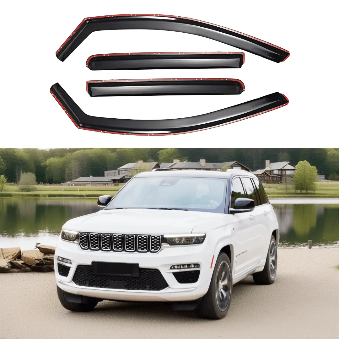 Fit 2022-2024 Jeep Grand Cherokee In-Channel Window Visors Rain Guards Shade Deflectors 1