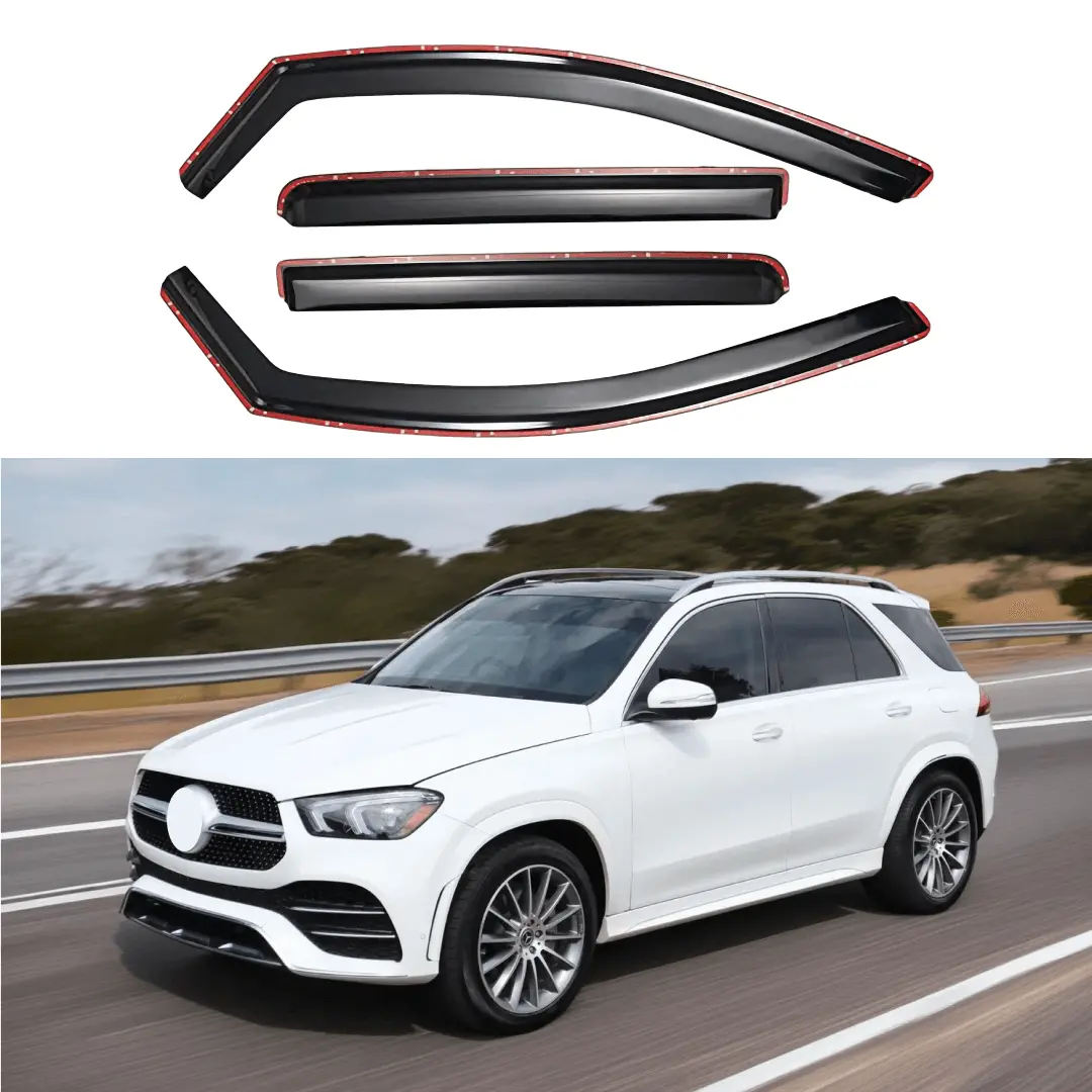 Fits 2020-2024 Mercedes-Benz Gle In-Channel Vent Window Visors Rain Guards Shade Deflector 1