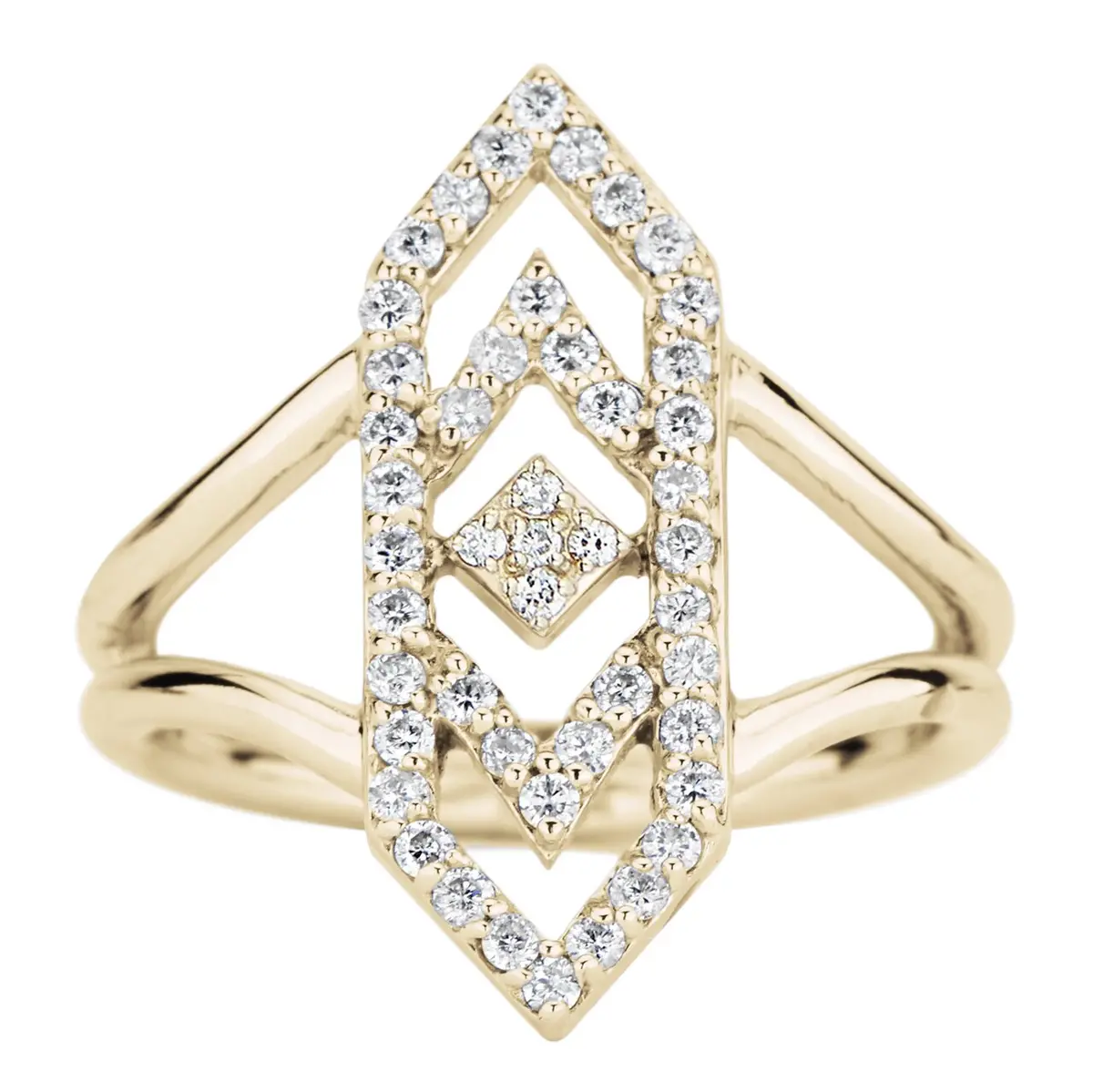 Gianna Chevron Ring With Diamonds 1