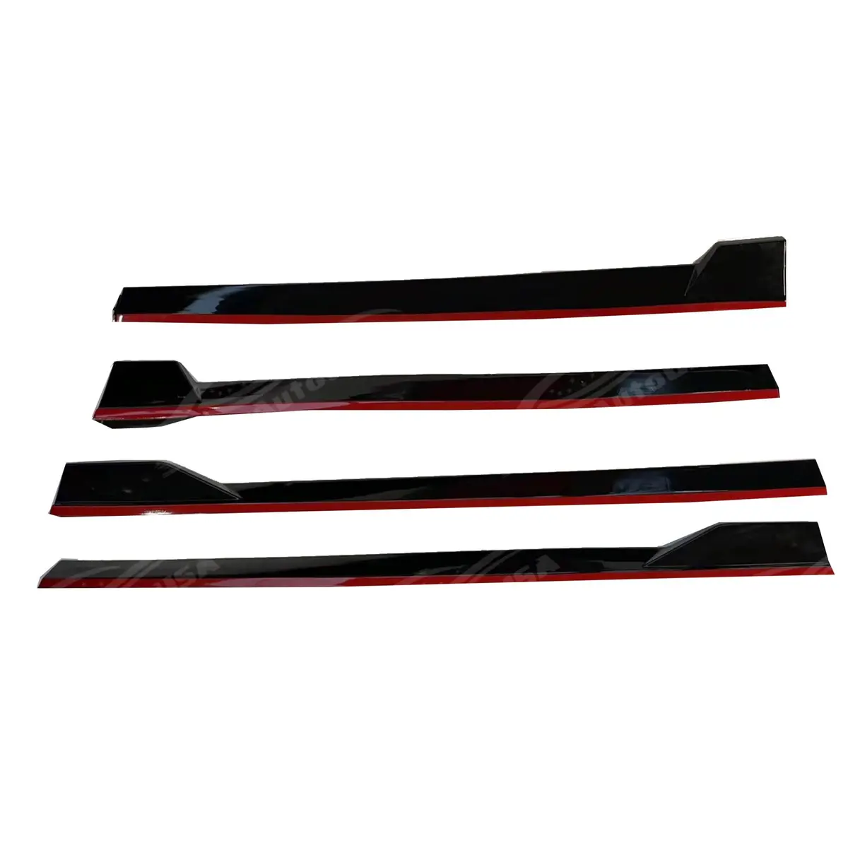 Fit 2025-2027 Toyota Camry Side Body Skirts Gloss Black With Red Trim 2