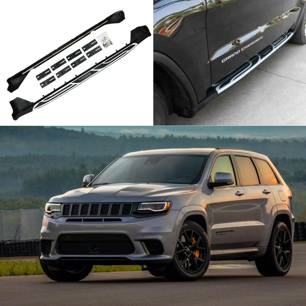 Fit 2011-2021 Jeep Grand Cherokee Running Boards Side Step Pedal Nerf Bar 1