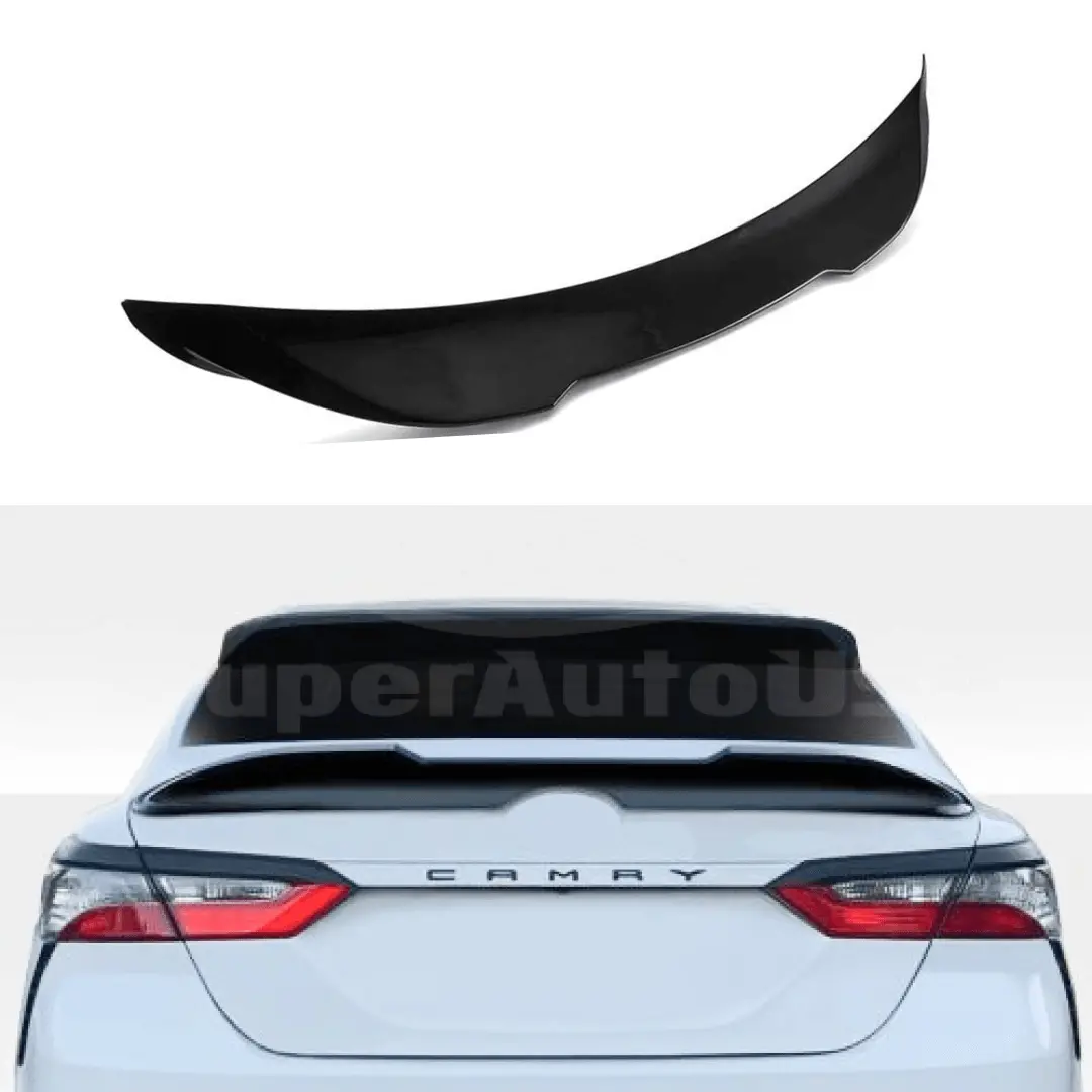 Fit 2018-2024 Toyota Camry Trd Style Rear Trunk Spoiler Wing (Gloss Black) 1