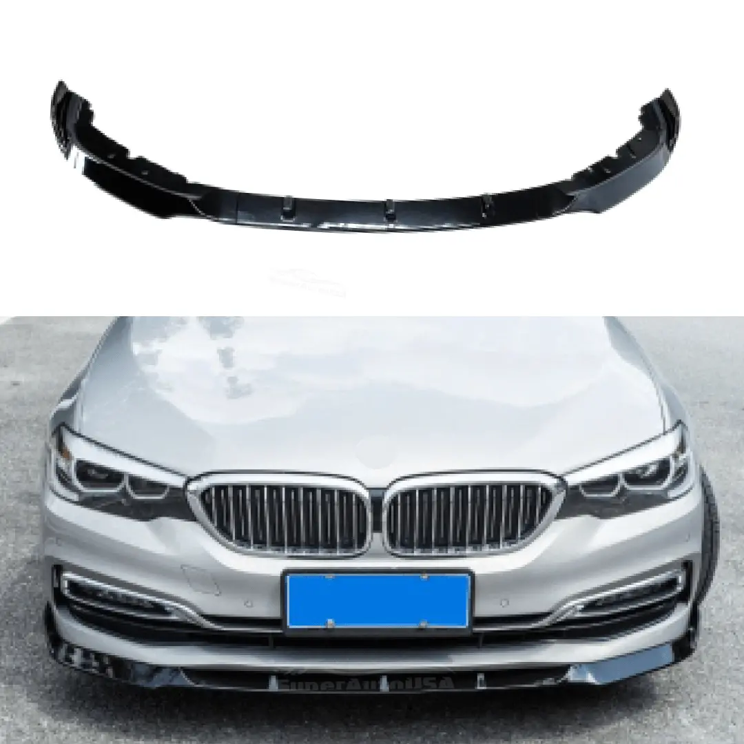 Fit 2019-2021 Bmw G30 5 Series Front Bumper Lip Spoiler (Gloss Black) 1
