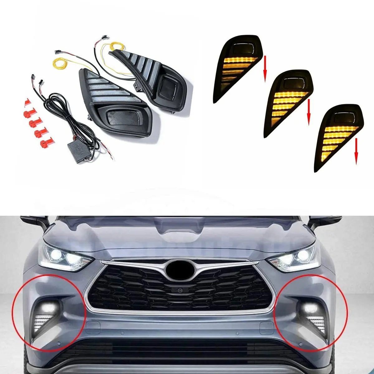Daytime Running Fog Light -Tri Colors | Toyota Highlander (20-24) 1