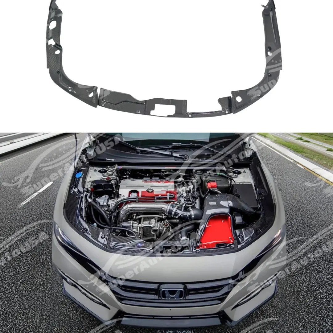 Fits 2023-2026 Honda Civic Type R Fl5 Real Carbon Fiber Radiator Cooling Plate Shroud 1
