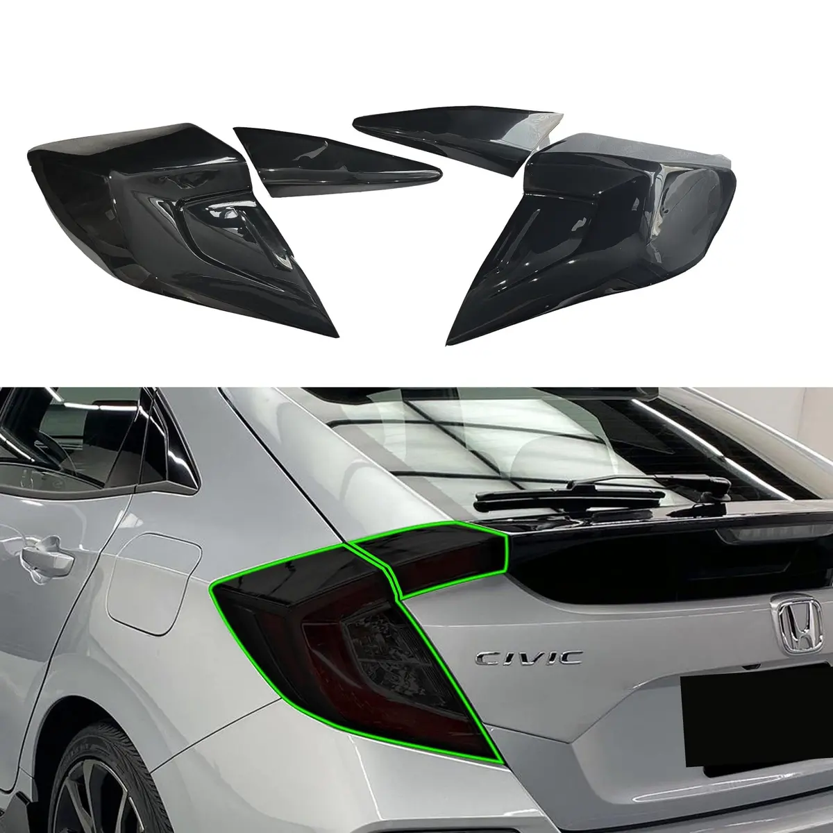 Fits 2016-2021 Honda Civic Sedan Taillights Light Left Right Covers Reflectors 1