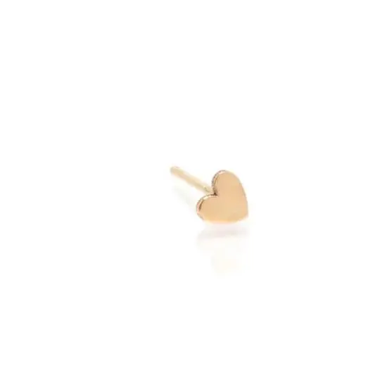 14K Yellow Gold Itty Bitty Heart Stud Earrings 1