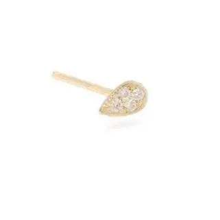 14K Yellow Gold Itty Bitty Pave Diamond Tear Drop  Earrings 1