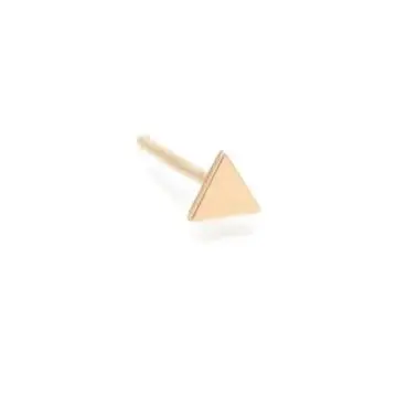 14K Yellow Gold Itty Bitty Triangle Stud Earrings 1
